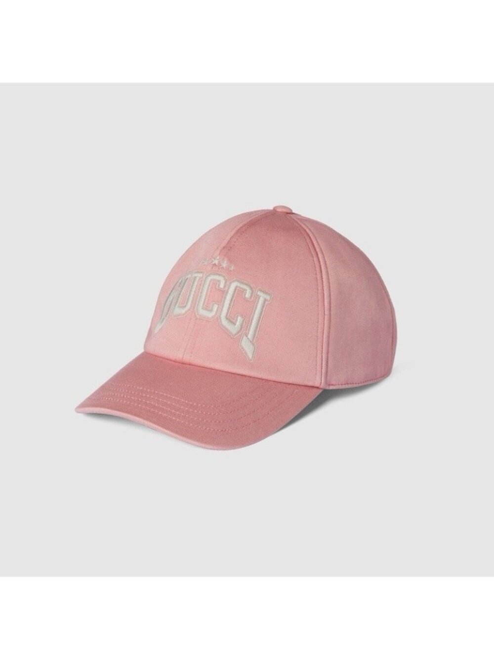 NWT GUCCI HAT BASEBALL CAP PINK COTTON w LOGO EMBROIDERY UNISEX sz M